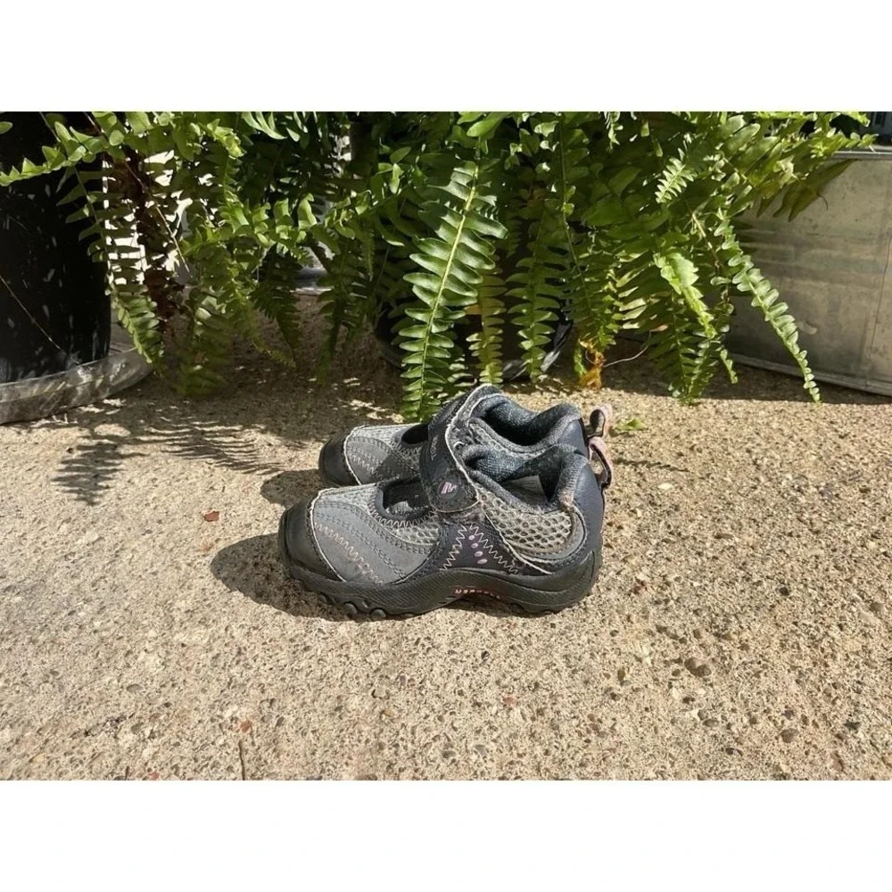 Merrell Kids Little Girls Toddler 5 Synthetic Mary Jane Shoes Pink Gray‎ Comfort